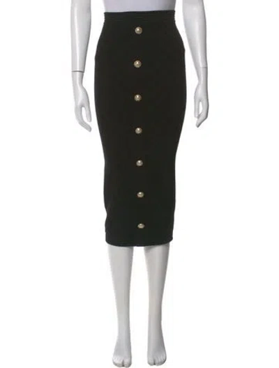 Pre-owned Balmain Midi Length Skirt In Black