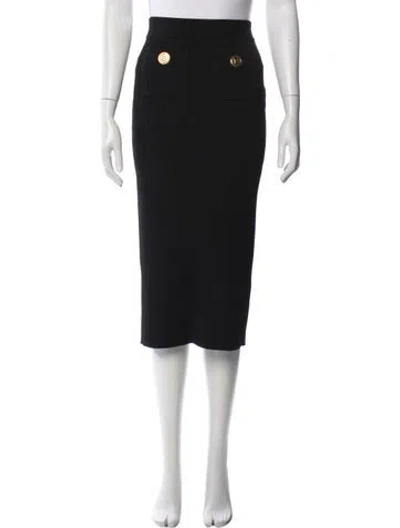 Pre-owned Balmain Midi Length Skirt In Black