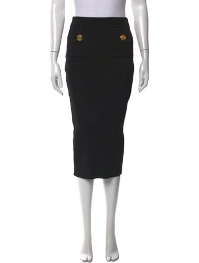 Pre-owned Balmain Midi Length Skirt In Black