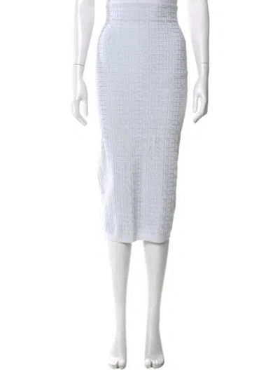 Pre-owned Balmain Midi Length Skirt In Blue