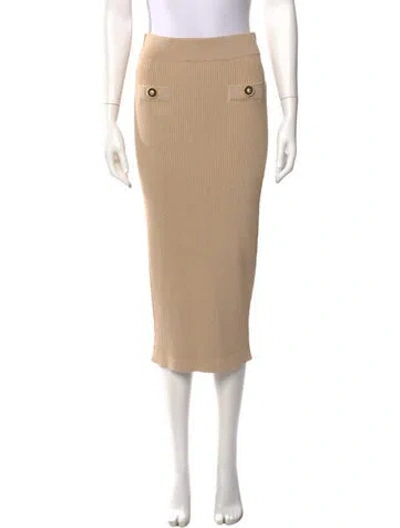 Pre-owned Balmain Midi Length Skirt In Neutral