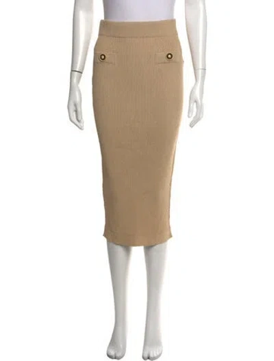 Pre-owned Balmain Midi Length Skirt In Neutrals