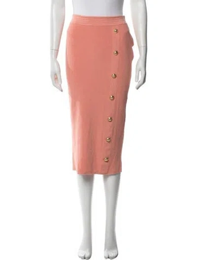 Pre-owned Balmain Midi Length Skirt In Pink