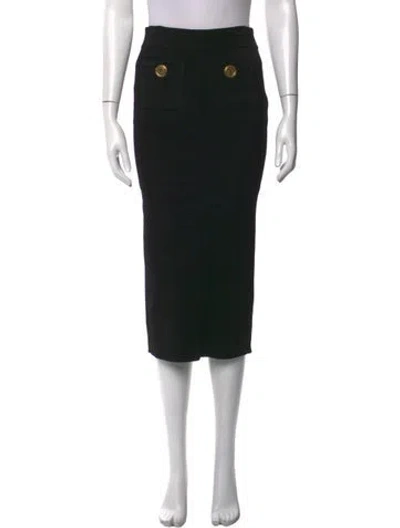 Pre-owned Balmain Midi Length Skirt W/ Tags In Black
