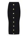 Balmain Black Skirt With Logo Buttons And Zip Closure In Black