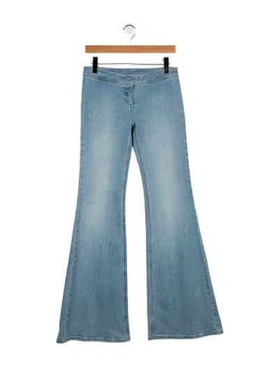 Pre-owned Balmain Mid-rise Flared Jeans In Blue