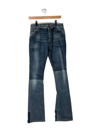 Pre-owned Balmain Mid-rise Flared Jeans In Blue