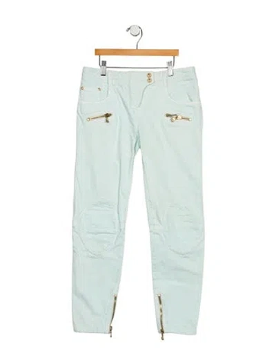 Pre-owned Balmain Mid-rise Skinny Leg Jeans In Blue