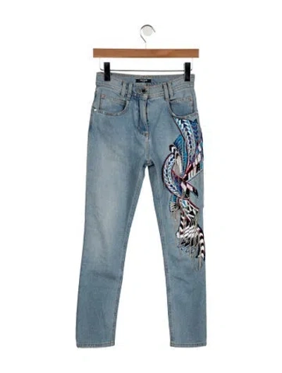 Pre-owned Balmain Mid-rise Skinny Leg Jeans In Blue