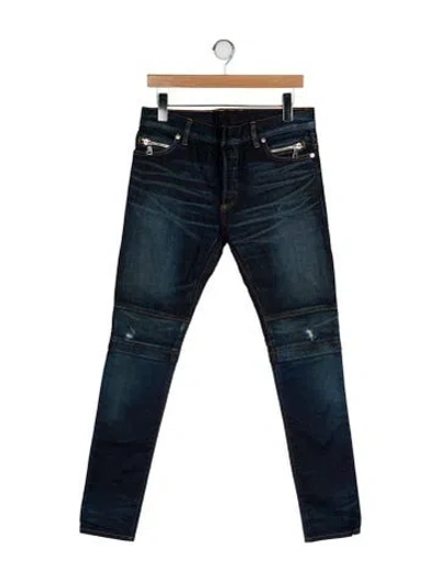 Pre-owned Balmain Mid-rise Skinny Leg Jeans In Multi