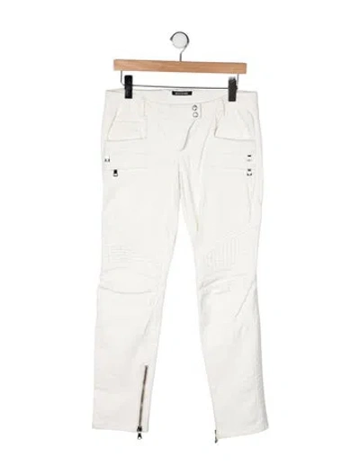 Pre-owned Balmain Mid-rise Skinny Leg Jeans In Neutral