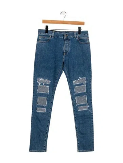 Pre-owned Balmain Mid-rise Skinny Leg Jeans W/ Tags In Blue