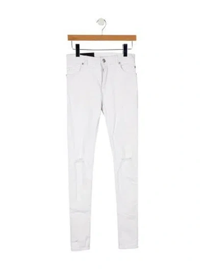 Pre-owned Balmain Mid-rise Skinny Leg Jeans In White