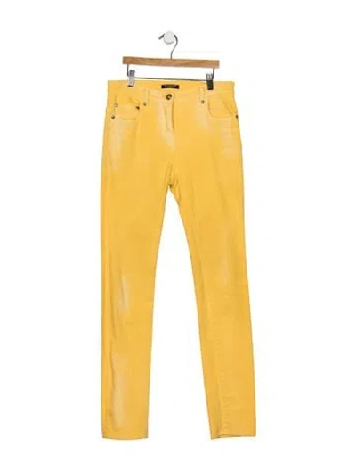 Pre-owned Balmain Mid-rise Skinny Leg Jeans In Yellow