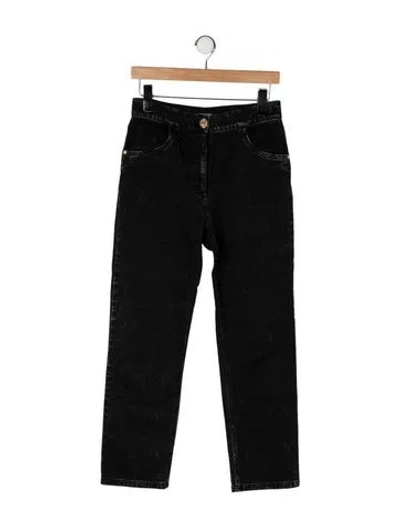 Pre-owned Balmain Mid-rise Straight Leg Jeans In Black