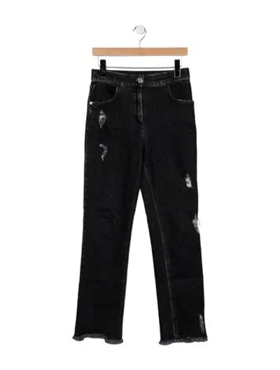 Pre-owned Balmain Mid-rise Straight Leg Jeans In Black/blue