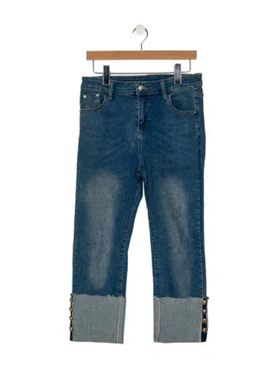 Pre-owned Balmain Mid-rise Straight Leg Jeans In Blue