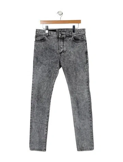 Pre-owned Balmain Mid-rise Straight Leg Jeans In Blue