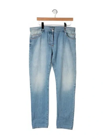Pre-owned Balmain Mid-rise Straight Leg Jeans In Blue