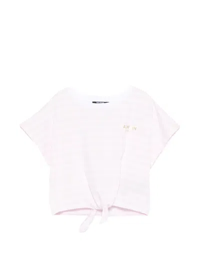 Balmain Mini Adjustable Hem Graphic T-shirt In Pink