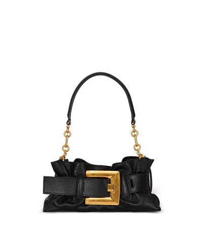 Balmain Mini Anthem Bag In Embossed Crocodile-print Calfskin In Black