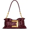 Balmain Mini Anthem Bag In Calfskin Leather In Brown