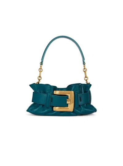 Balmain Mini Anthem Bag In Smooth Leather In White