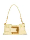 Balmain Mini Anthem Shoulder Bag In Calfskin Leather In Yellow