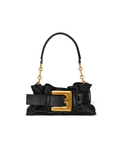 Balmain Mini Anthem Bag In Embossed Crocodile-print Calfskin In Black