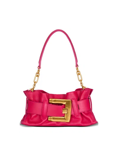 Balmain Mini Anthem Shoulder Bag In Calfskin Leather In Pink