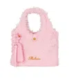 Balmain Mini B-army Grocery Tweed Bag In Pink