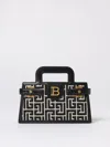 Balmain Small Geometric Pattern Handbag With Chain Strap In Black