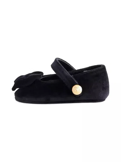 Balmain Mini Ballet Flats With Bow In Black