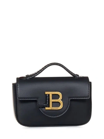 Balmain Mini Black Smooth Leather Handbag