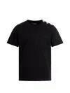 Balmain Button Embroidered T-shirt In Black