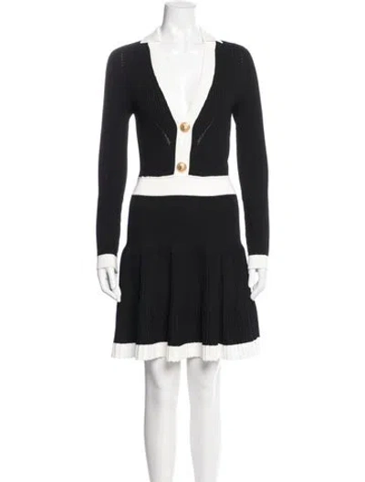 Pre-owned Balmain Mini Dress In Black