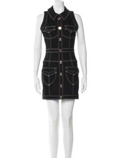 Pre-owned Balmain Mini Dress In Black