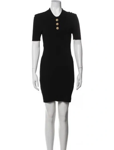 Pre-owned Balmain Mini Dress In Black
