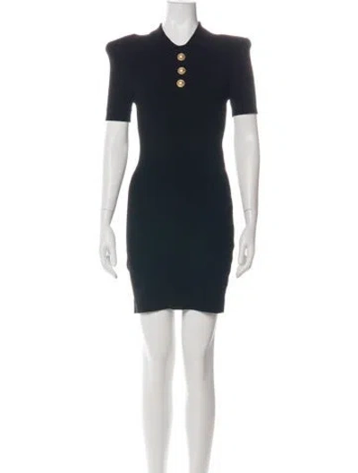 Pre-owned Balmain Mini Dress In Green