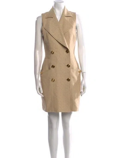 Pre-owned Balmain Mini Dress In Neutral