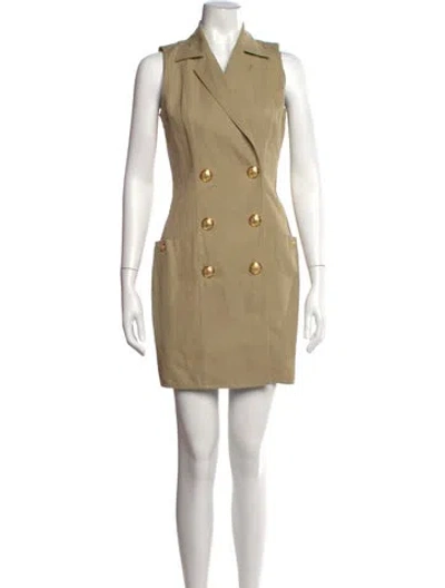 Pre-owned Balmain Mini Dress In Neutrals