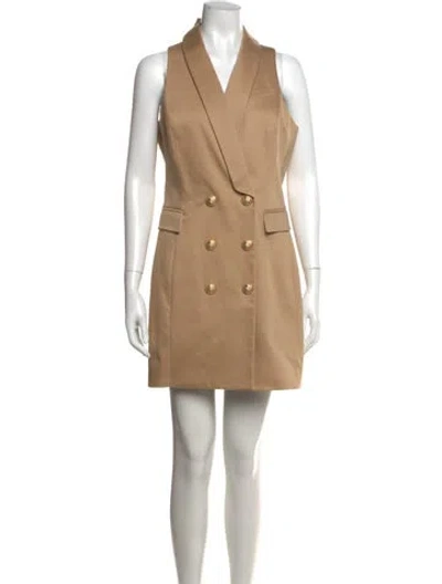 Pre-owned Balmain Mini Dress In Neutrals