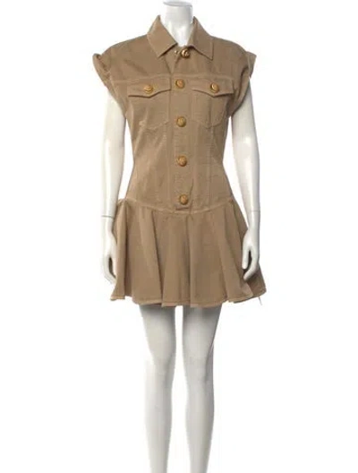 Pre-owned Balmain Mini Dress In Neutrals