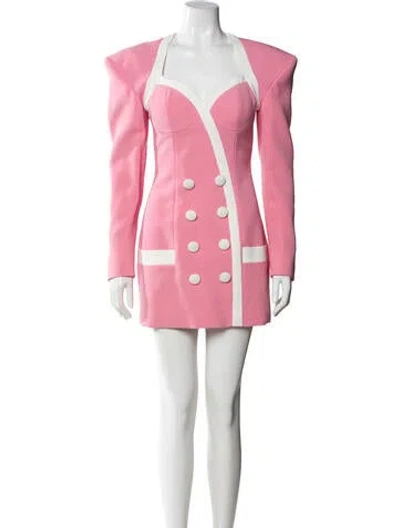 Pre-owned Balmain Mini Dress In Pink