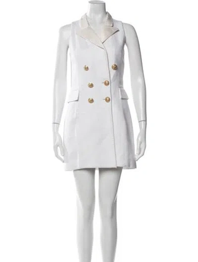 Pre-owned Balmain Mini Dress In White