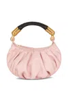 Balmain Mini Ebene Calfskin Tote Bag In Pink