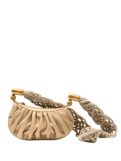 Balmain Mini Ebene Crossbody Bag In Brown