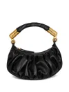 Balmain Ebene Mini Bag In Calfskin Leather In Black