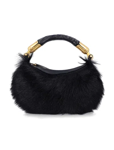 Balmain Mini Ebene Pony Hair In Black