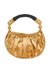 Balmain Mini Leather Ebene Top-handle Bag In Gold